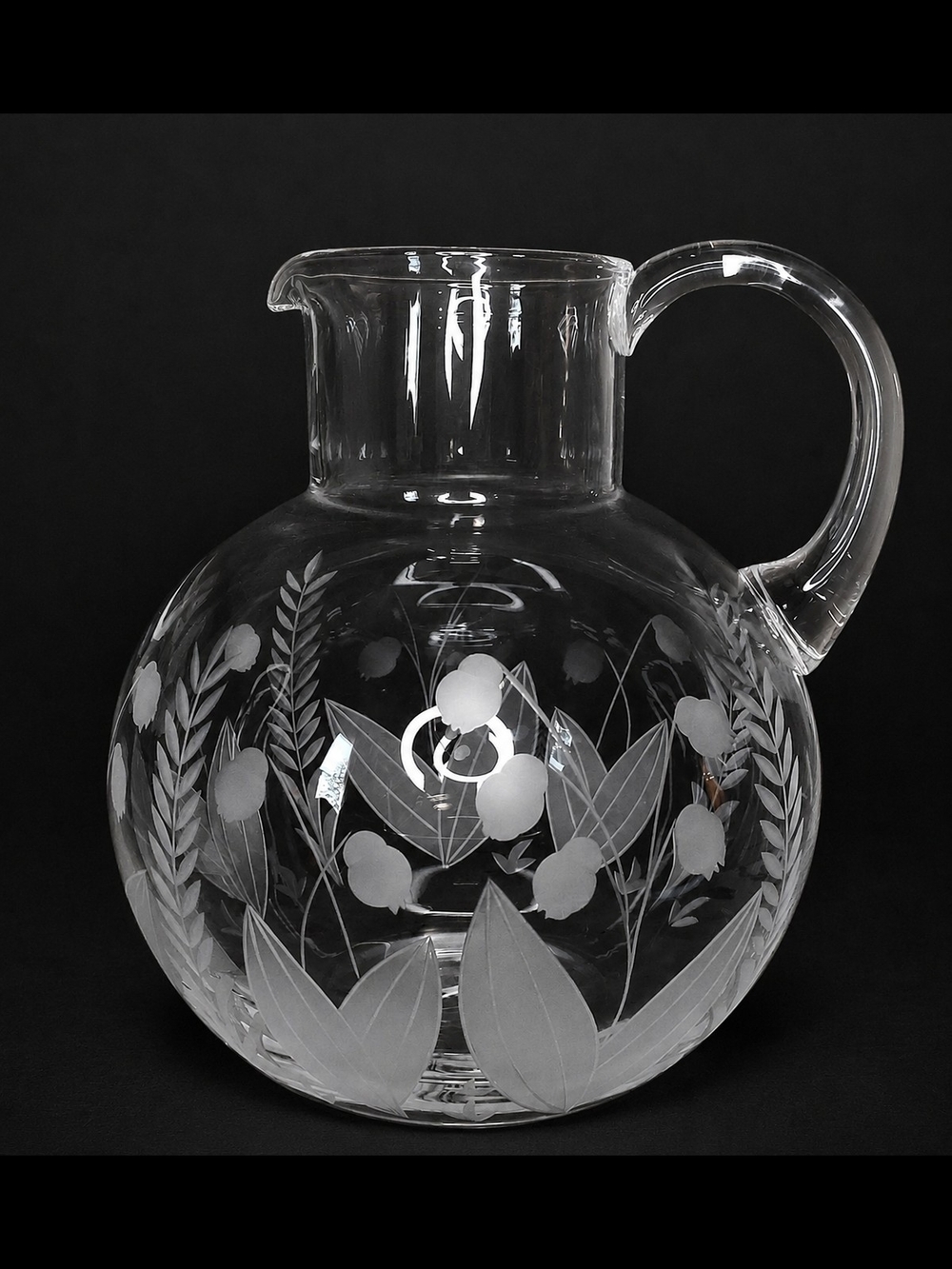 Vintage Tiffany & Co Lily of the Valley Crystal Pitcher 94oz Capacity - Picture 3 of 6
